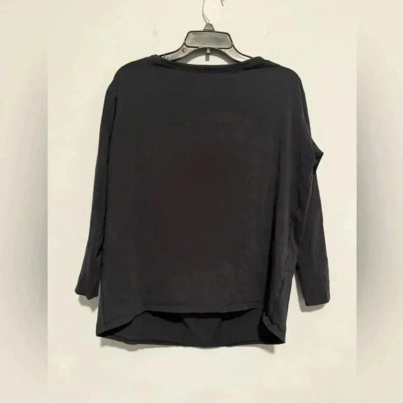 Lululemon Shirt Womens Black 3/4 Sleeve Boat Neck Yoga Relaxed -pit to pit-24'' - Picture 1 of 2
